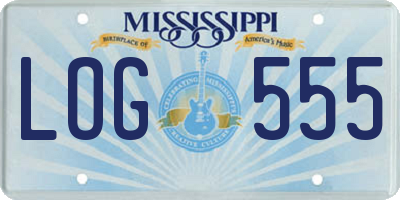 MS license plate LOG555