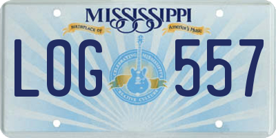 MS license plate LOG557