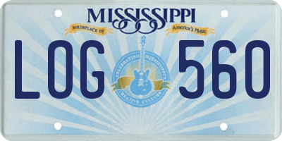 MS license plate LOG560