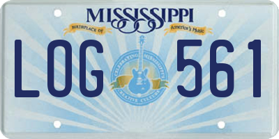 MS license plate LOG561