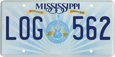 MS license plate LOG562