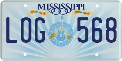 MS license plate LOG568