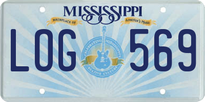 MS license plate LOG569