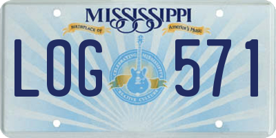 MS license plate LOG571