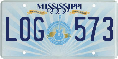 MS license plate LOG573