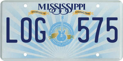 MS license plate LOG575