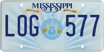 MS license plate LOG577