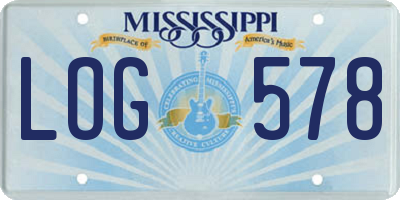 MS license plate LOG578