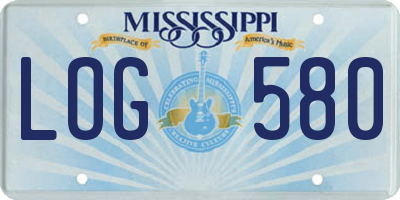 MS license plate LOG580