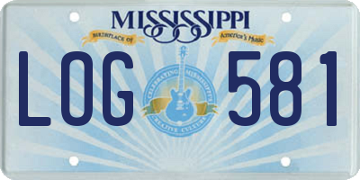 MS license plate LOG581