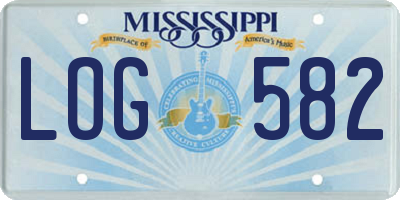 MS license plate LOG582