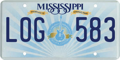 MS license plate LOG583