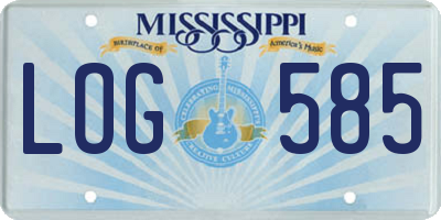 MS license plate LOG585