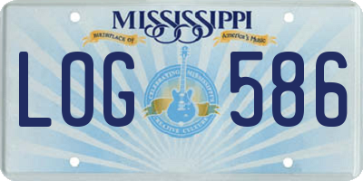 MS license plate LOG586