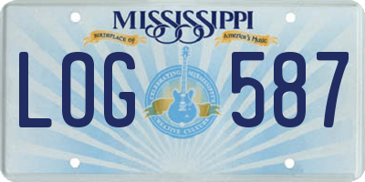 MS license plate LOG587