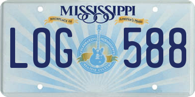 MS license plate LOG588