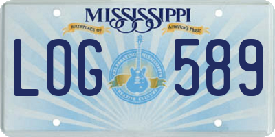 MS license plate LOG589