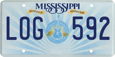 MS license plate LOG592