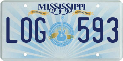 MS license plate LOG593