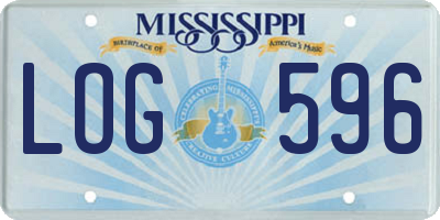 MS license plate LOG596