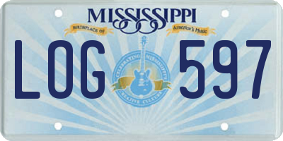 MS license plate LOG597