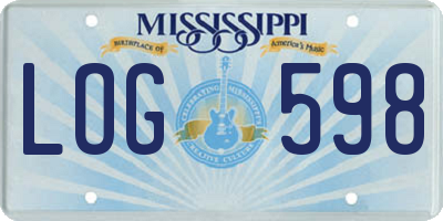 MS license plate LOG598