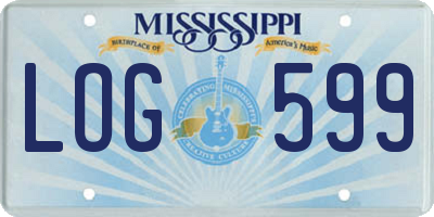 MS license plate LOG599