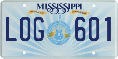 MS license plate LOG601