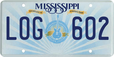 MS license plate LOG602