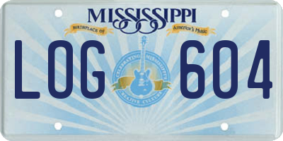 MS license plate LOG604