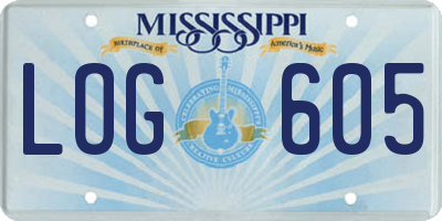 MS license plate LOG605