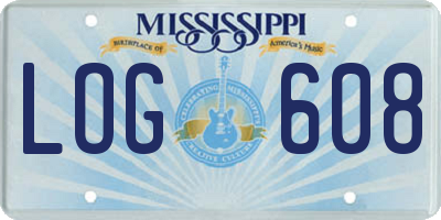 MS license plate LOG608