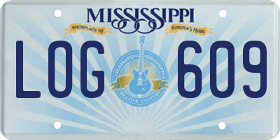 MS license plate LOG609