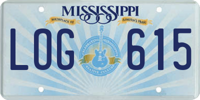 MS license plate LOG615
