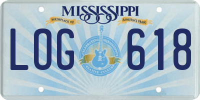 MS license plate LOG618