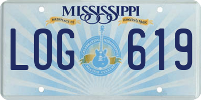 MS license plate LOG619