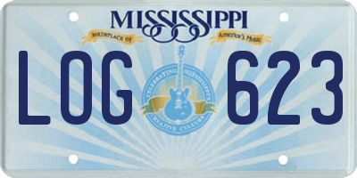 MS license plate LOG623