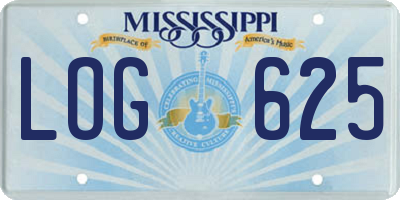 MS license plate LOG625
