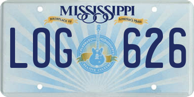 MS license plate LOG626
