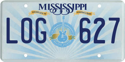MS license plate LOG627