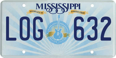 MS license plate LOG632