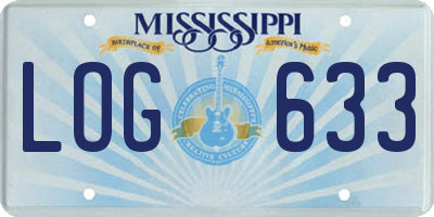 MS license plate LOG633