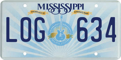 MS license plate LOG634