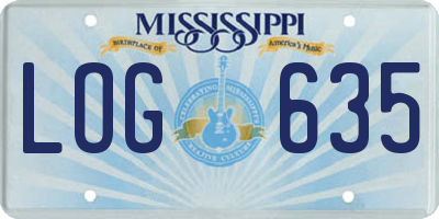 MS license plate LOG635