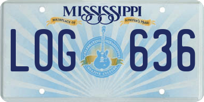 MS license plate LOG636