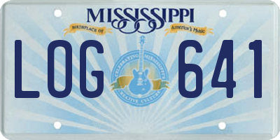 MS license plate LOG641