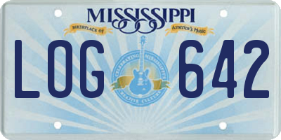 MS license plate LOG642