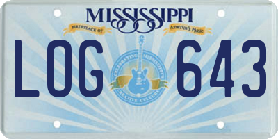 MS license plate LOG643
