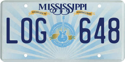 MS license plate LOG648