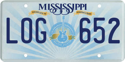 MS license plate LOG652